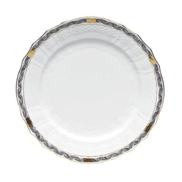 Herend Chinese Bouquet Garland Black Dinner Plate