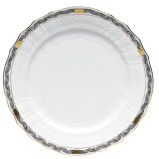 Herend Chinese Bouquet Garland Black Service Plate