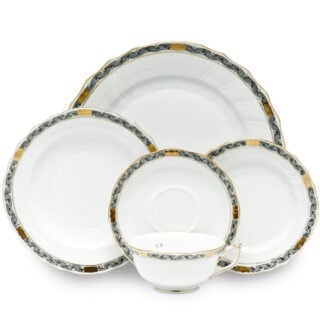 Herend Chinese Bouquet Garland Black Dinnerware