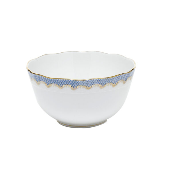 Herend Fish Scale Light Blue Round Bowl Herend Fish Scale Light Blue Round Bowl