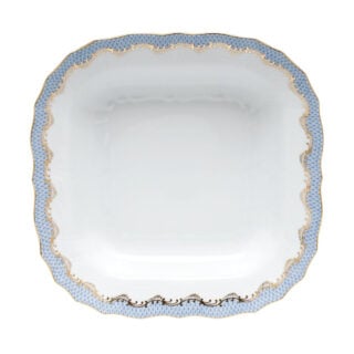 Herend Fish Scale Light Blue Square Fruit Dish
