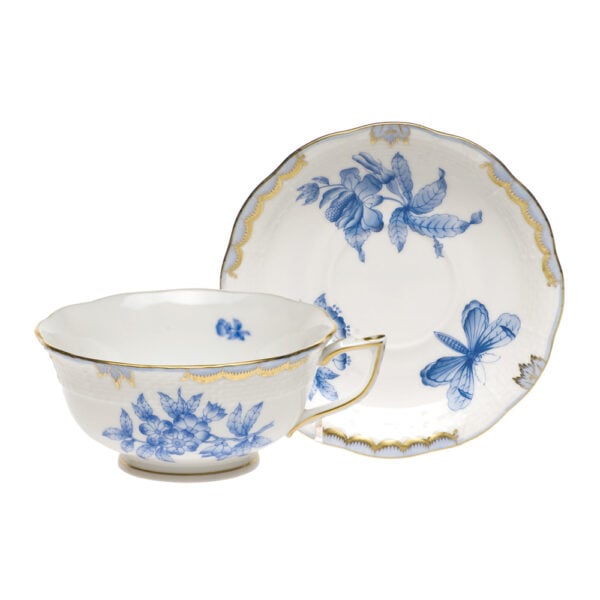 Herend Fortuna Blue Tea Cup and Saucer Herend Fortuna Blue Tea Cup and Saucer