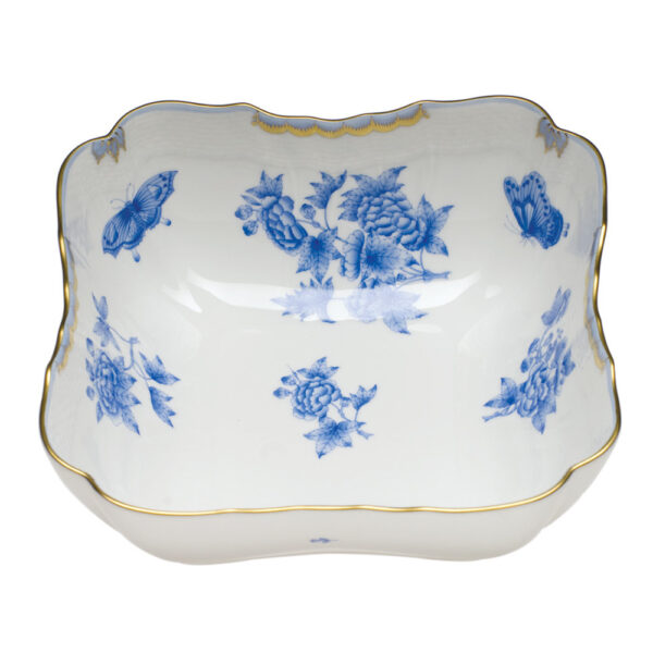 Herend Fortuna Blue Square Salad Bowl Herend Fortuna Blue Square Salad Bowl