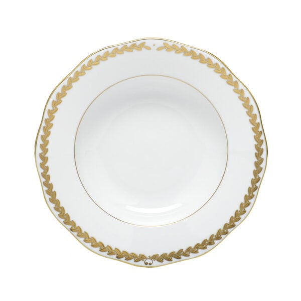 Herend Golden Laurel Rim Soup Plate