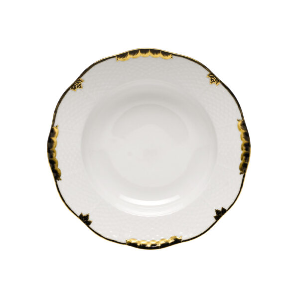 Herend Princess Victoria Black Rim Soup Plate Herend Princess Victoria Black Rim Soup Plate