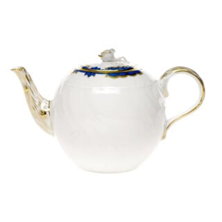 Herend Princess Victoria Blue Teapot with Rose