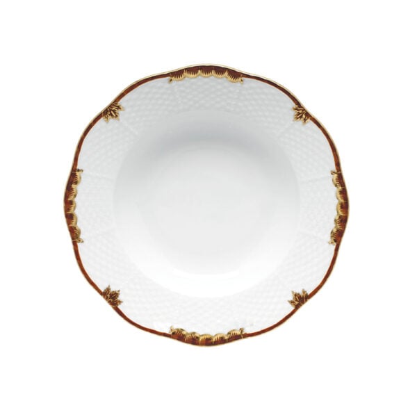 Herend Princess Victoria Brown Rim Soup Plate