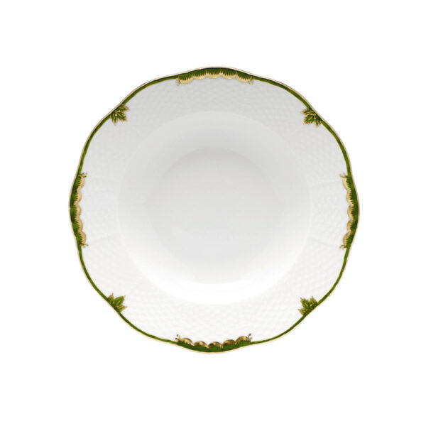 Herend Princess Victoria Dark Green Rim Soup Plate
