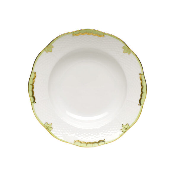 Herend Princess Victoria Green Rimmed Soup Plate Herend Princess Victoria Green Rimmed Soup Plate
