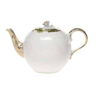 Herend Princess Victoria Green Teapot with Rose