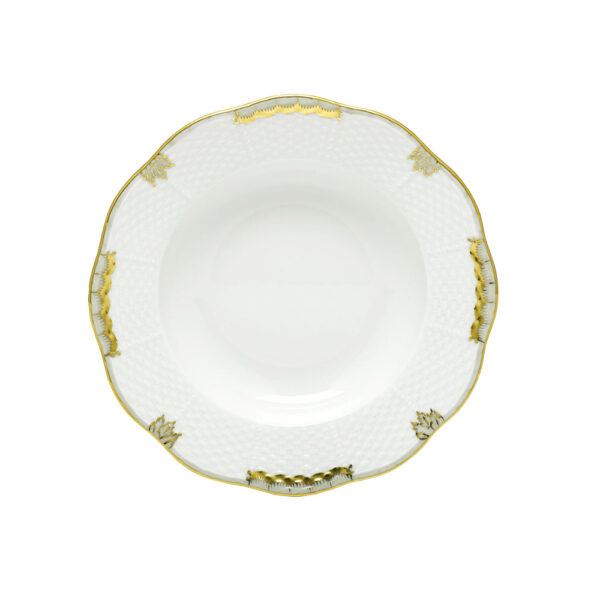 Herend Princess Victoria Grey Rim Soup Plate Herend Princess Victoria Grey Rim Soup Plate