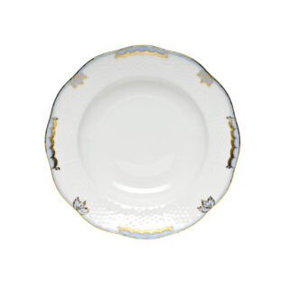 Herend Princess Victoria Light Blue Rim Soup Plate