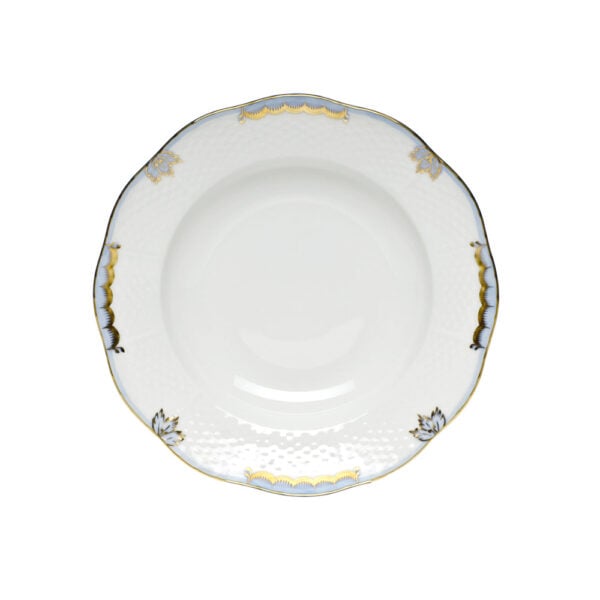 Herend Princess Victoria Light Blue Rim Soup Plate