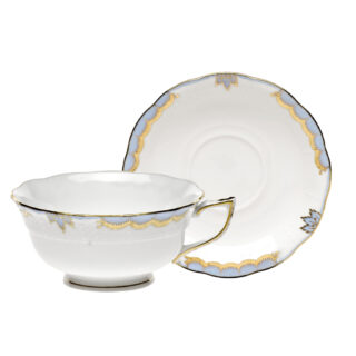 Herend Princess Victoria Light Blue Tea Cup and Saucer