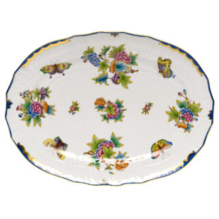 Herend Queen Victoria Blue Turkey Platter