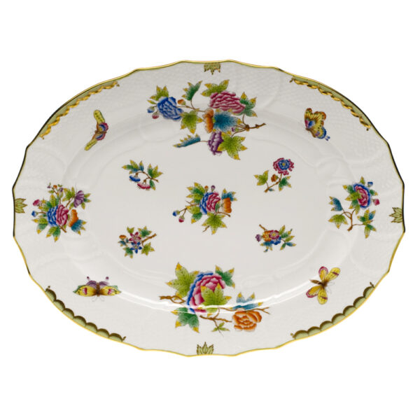 Herend Queen Victoria Green Turkey Platter