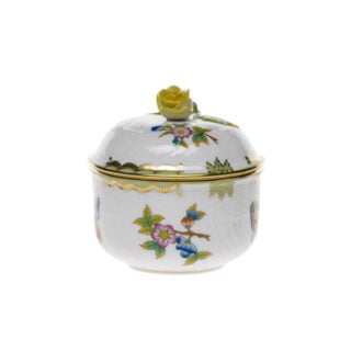 Herend Queen Victoria Green Sugar with Rose