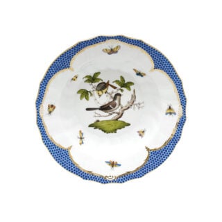 Herend Rothschild Bird Blue Rim Soup