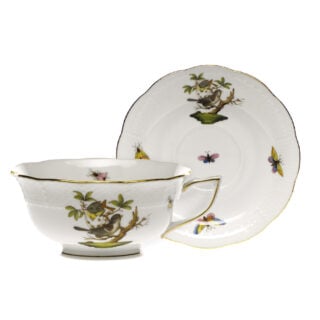 Herend Rothschild Bird Tea Cup and Saucer