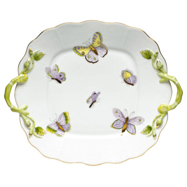 Herend Royal Garden Square Cake Plate with Handles