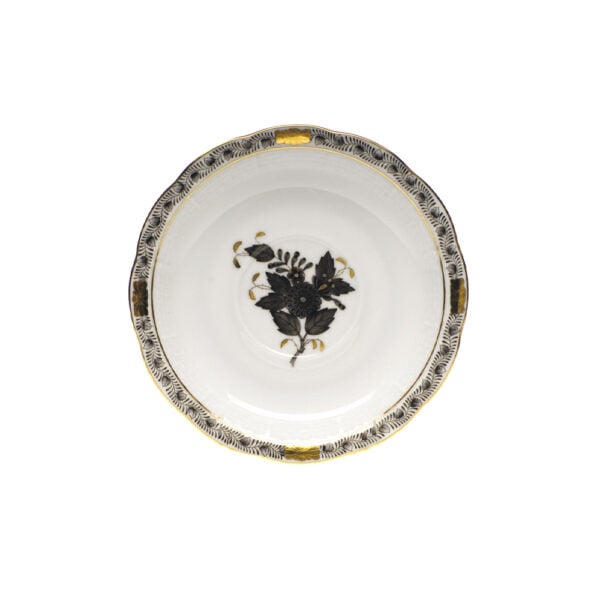 Herend Chinese Bouquet Black Tea Cup and Saucer Herend Chinese Bouquet Black Tea Cup and Saucer