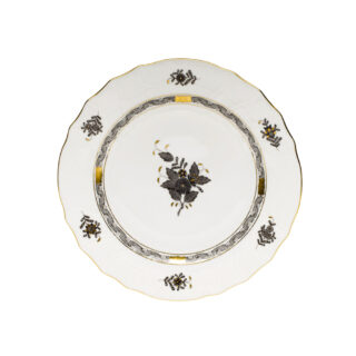 Herend Chinese Bouquet Black Dessert Plate