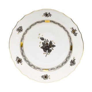Herend Chinese Bouquet Black Dinner Plate