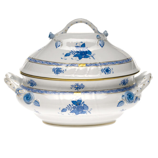 Herend Chinese Bouquet Blue Tureen with Branch