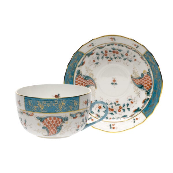 Herend Cornucopia Canton Cup and Saucer Herend Cornucopia Canton Cup and Saucer