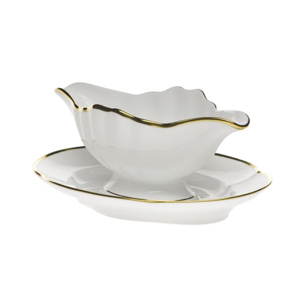 Herend Gwendolyn Gravy Boat with Fixed Stand Herend Gwendolyn Gravy Boat with Fixed Stand