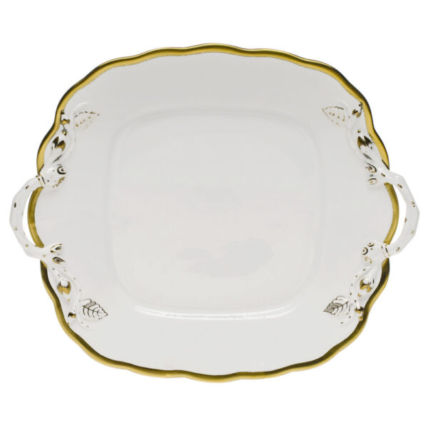 Herend Gwendolyn Square Cake Plate with Handles Herend Gwendolyn Square Cake Plate with Handles