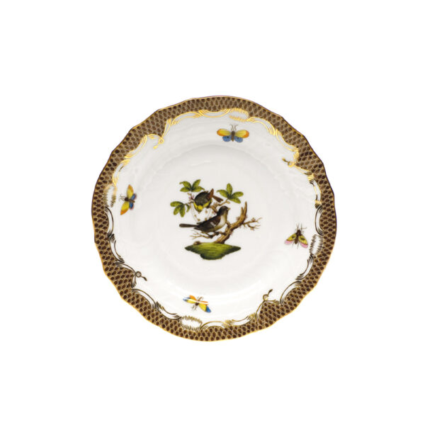 Herend Rothschild Bird Brown Bread and Butter Plate Herend Rothschild Bird Brown Bread and Butter Plate