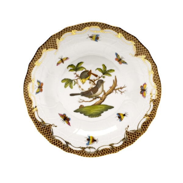 Herend Rothschild Bird Brown Dessert Plate Herend Rothschild Bird Brown Dessert Plate