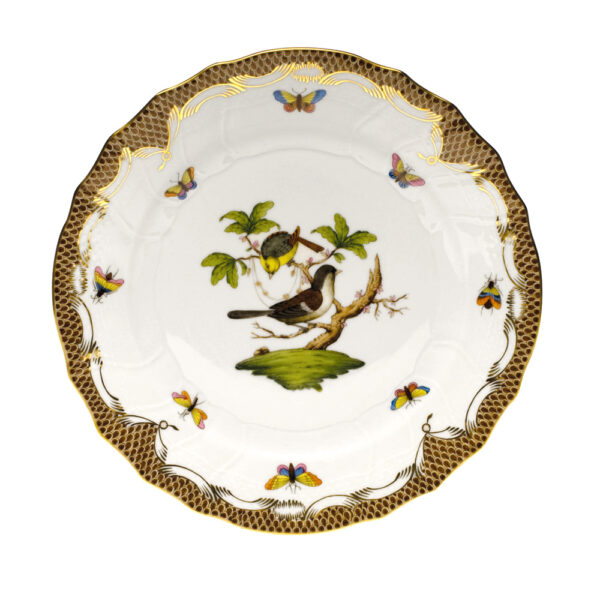 Herend Rothschild Bird Brown Dinner Plate
