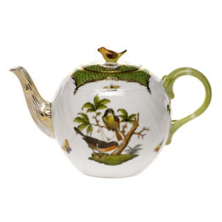 Herend Rothschild Bird Green Teapot with Bird