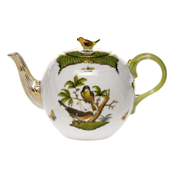 Herend Rothschild Bird Green Teapot with Bird Herend Rothschild Bird Green Teapot with Bird