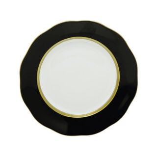 Herend Silk Ribbon Black Dessert Plate