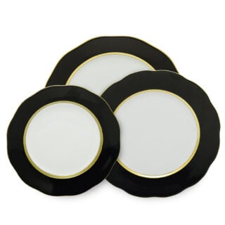 Herend Silk Ribbon Black Dinnerware