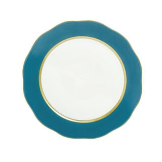 Herend Silk Ribbon Turquoise Dessert Plate