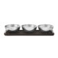 Georg Jensen Bernadotte Triple Bowl Set on Wooden Tray