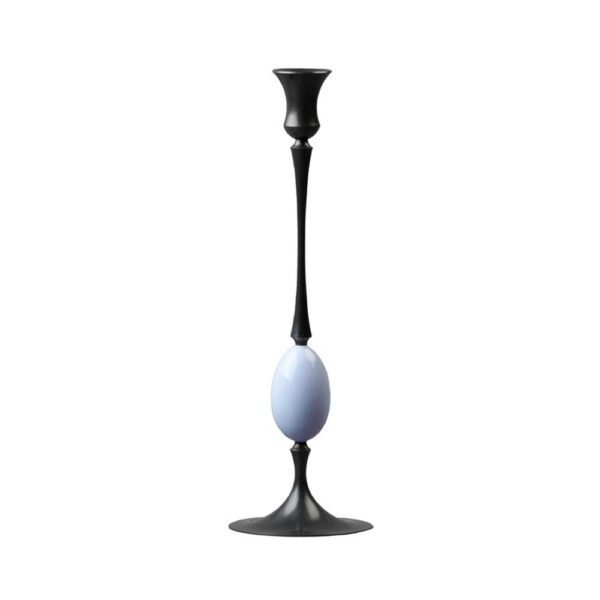 E.R. Butler Biedermeier Oxidized Bronze Candlestick no. 207 with Ibis Egg E.R. Butler Biedermeier Oxidized Bronze Candlestick no. 207 with Ibis Egg