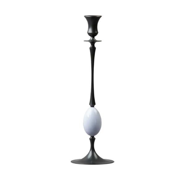 E.R. Butler Biedermeier Oxidized Bronze Candlestick no. 211 with Nightingale Egg E.R. Butler Biedermeier Oxidized Bronze Candlestick no. 211 with Nightingale Egg