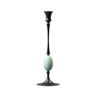 E.R. Butler Biedermeier Oxidized Bronze Candlestick no. 207 with Thrush Egg