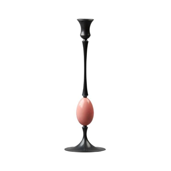 E.R. Butler Biedermeier Oxidized Bronze Candlestick no. 207 with Wren Egg