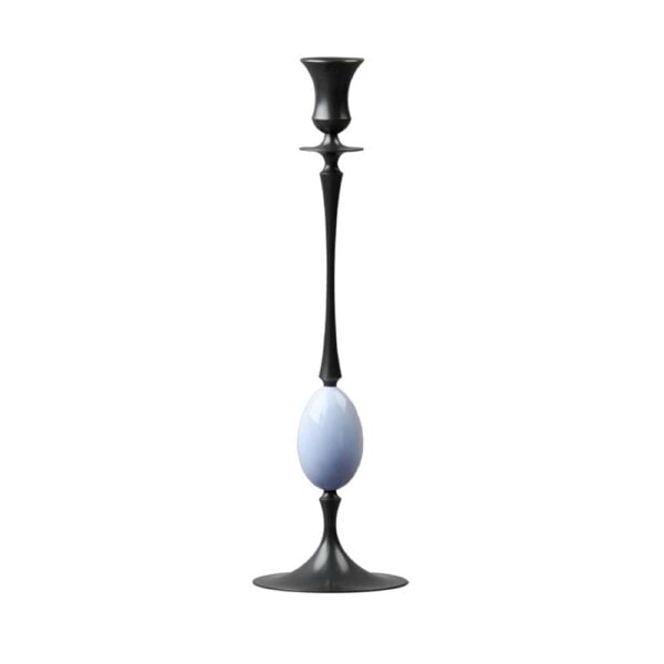 E.R. Butler Biedermeier Oxidized Bronze Candlestick no. 211 with Ibis Egg E.R. Butler Biedermeier Oxidized Bronze Candlestick no. 211 with Ibis Egg