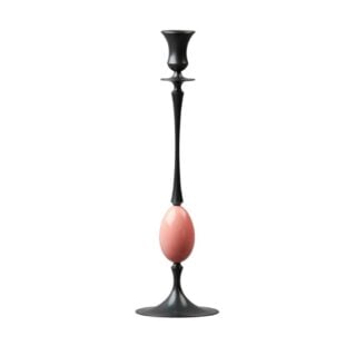 E.R. Butler Biedermeier Oxidized Bronze Candlestick no. 211 with Wren Egg