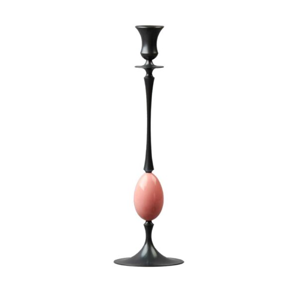E.R. Butler Biedermeier Oxidized Bronze Candlestick no. 211 with Wren Egg