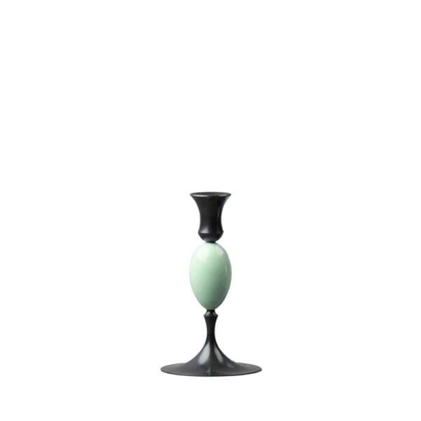 E.R. Butler Biedermeier Oxidized Bronze Candlestick no. 203 with Thrush Egg