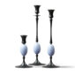 E.R. Butler Biedermeier Candlesticks Oxidized Bronze with Ibis Egg