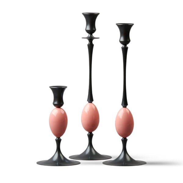 E.R. Butler Biedermeier Candlesticks Oxidized Bronze with Wren Egg E.R. Butler Biedermeier Candlesticks Oxidized Bronze with Wren Egg